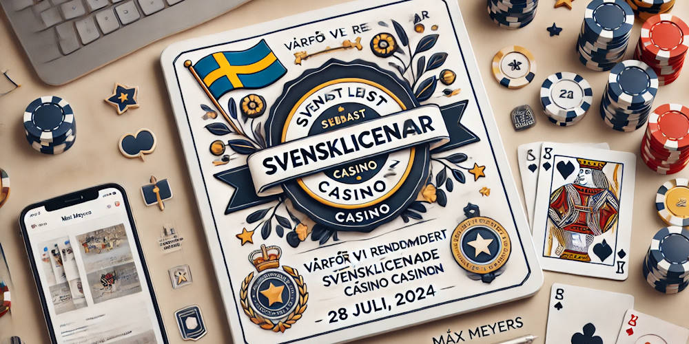 Svensk casinolicens omgiven av casinospel