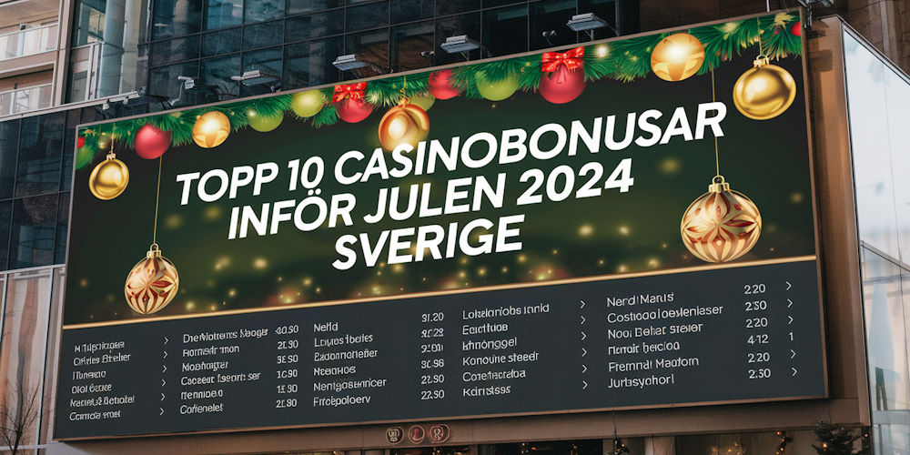 Christmas casino bonus text på en byggnadsskylt