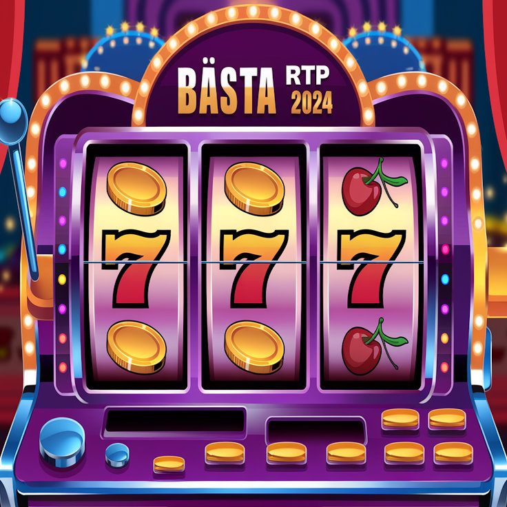 en spelautomat med texten "Bästa RTP slots 2024"